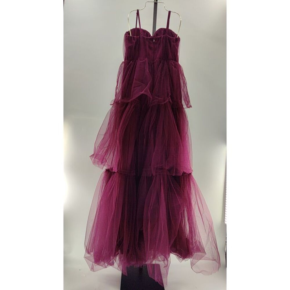 Lulu's Burgundy Layered Tulle Dress - Picture 3 of 3